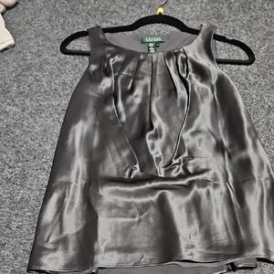 Ralph Lauren Dark Gray Silk Top